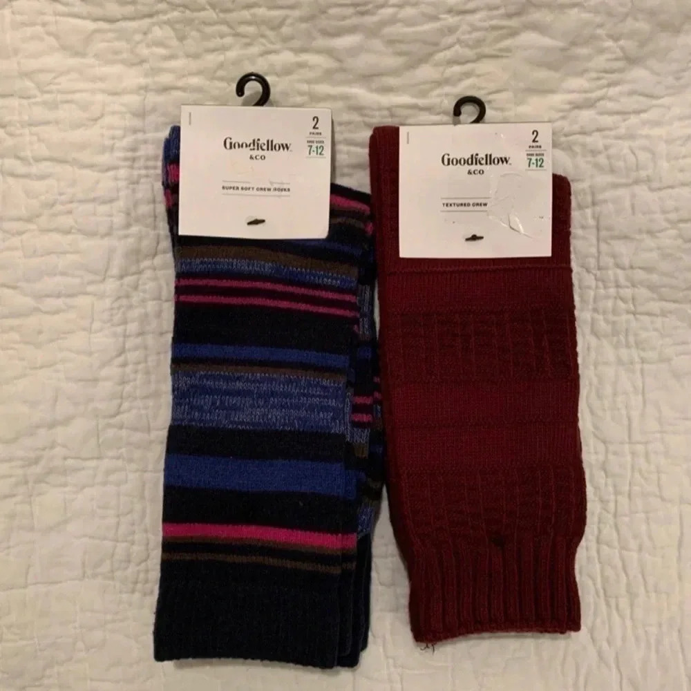 Goodfellow & Co Crew Socks 4 Pairs Size 7-12 New